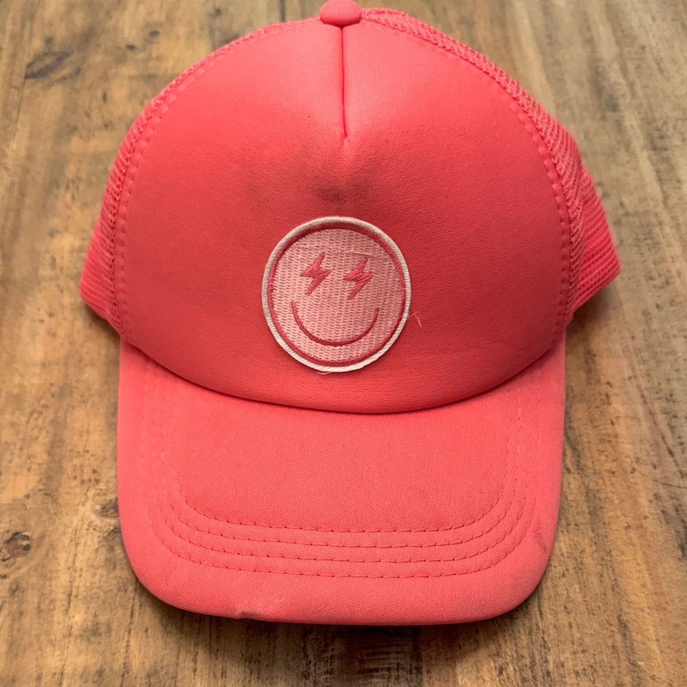 Pink‎ Trucker Hat with Smiley Face